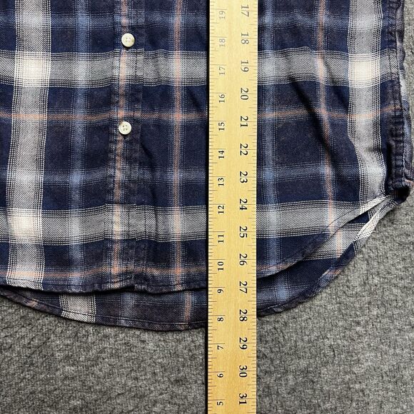 Mossimo Supply Co. Boyfriend Fit Fannel Shirt Women's Small Navy Plaid - Picture 7 of 7